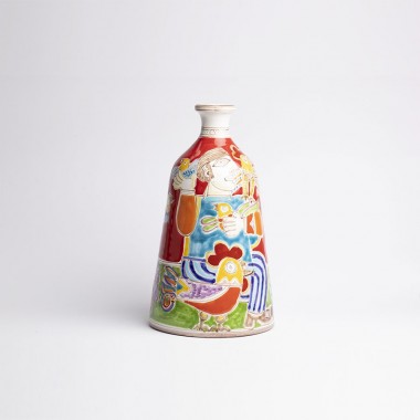 Handpainted ceramic vase de simone pottery VS647LT Handpainted ceramic vase de simone pottery VS647LT